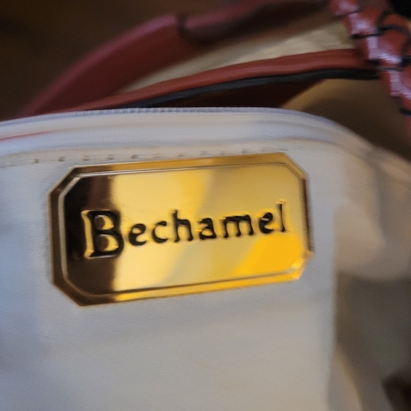 Bechamel 90's Brown Leather Cream Woven Bucket‎ Bag - Picture 11 of 11